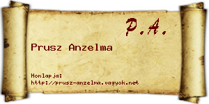 Prusz Anzelma névjegykártya